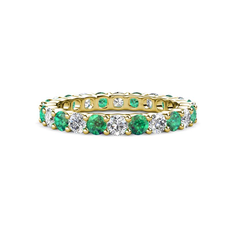 Joyce 3.40 mm Emerald and Diamond Eternity Band 