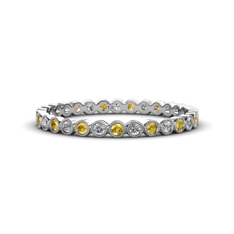 Arria 2.00 mm Citrine and Lab Grown Diamond Eternity Band 