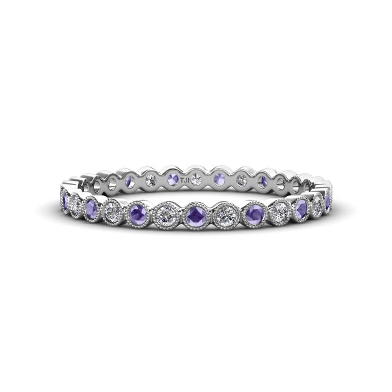 Arria 2.00 mm Iolite and Lab Grown Diamond Eternity Band 