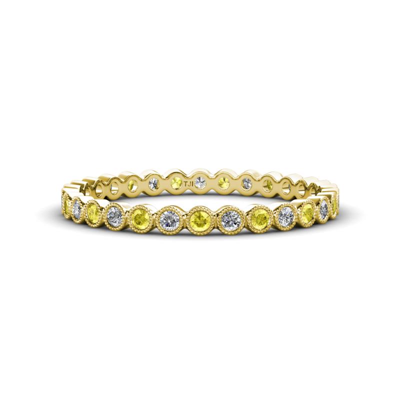 Arria 2.00 mm Yellow Sapphire and Lab Grown Diamond Eternity Band 