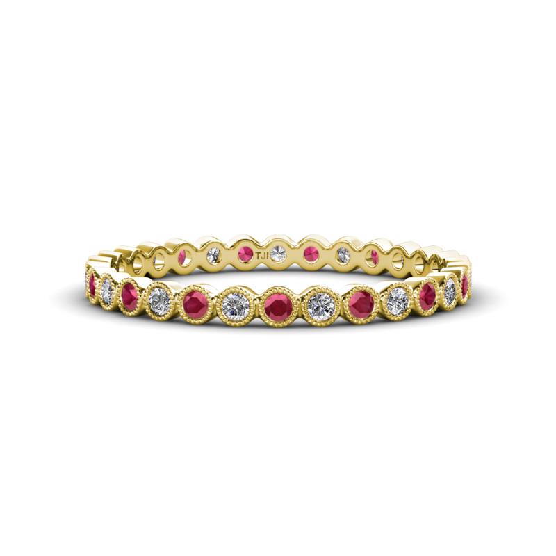 Arria 2.00 mm Ruby and Lab Grown Diamond Eternity Band 