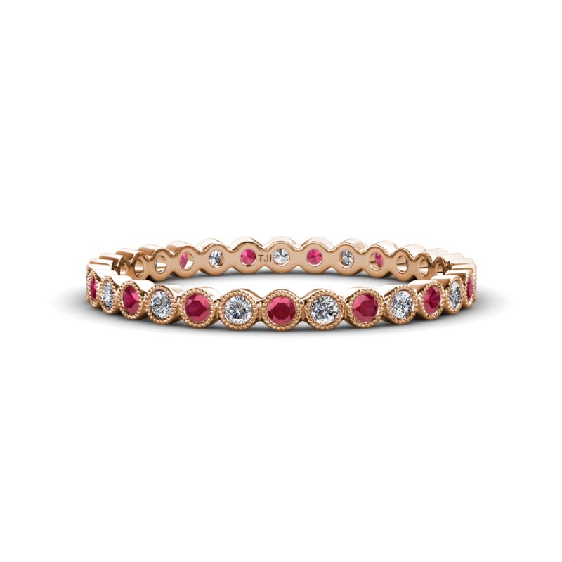 Arria 2.00 mm Ruby and Lab Grown Diamond Eternity Band 