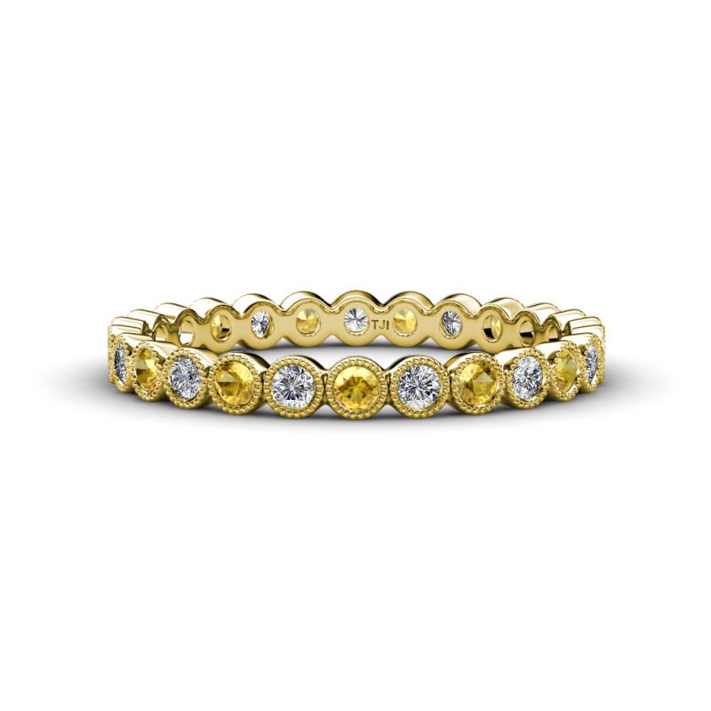 Arria 2.40 mm Citrine and Lab Grown Diamond Eternity Band 