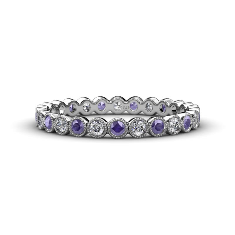 Arria 2.40 mm Iolite and Lab Grown Diamond Eternity Band 