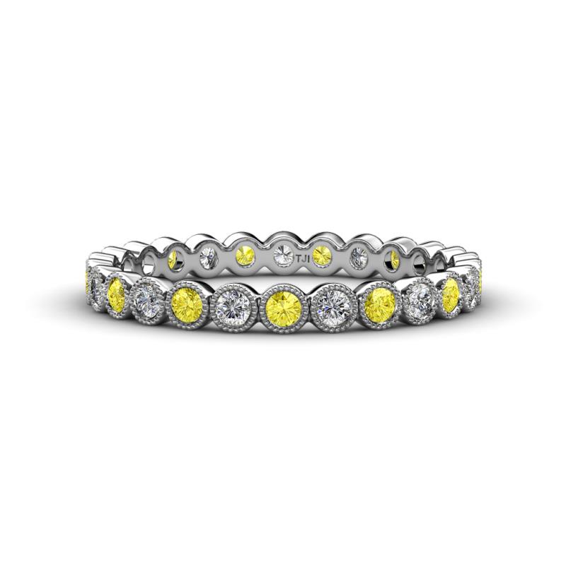 Arria 2.40 mm Yellow Sapphire and Lab Grown Diamond Eternity Band 