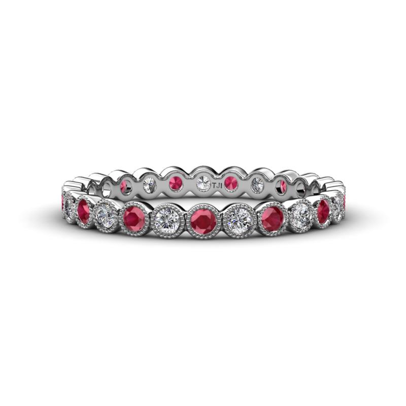 Arria 2.40 mm Ruby and Lab Grown Diamond Eternity Band 