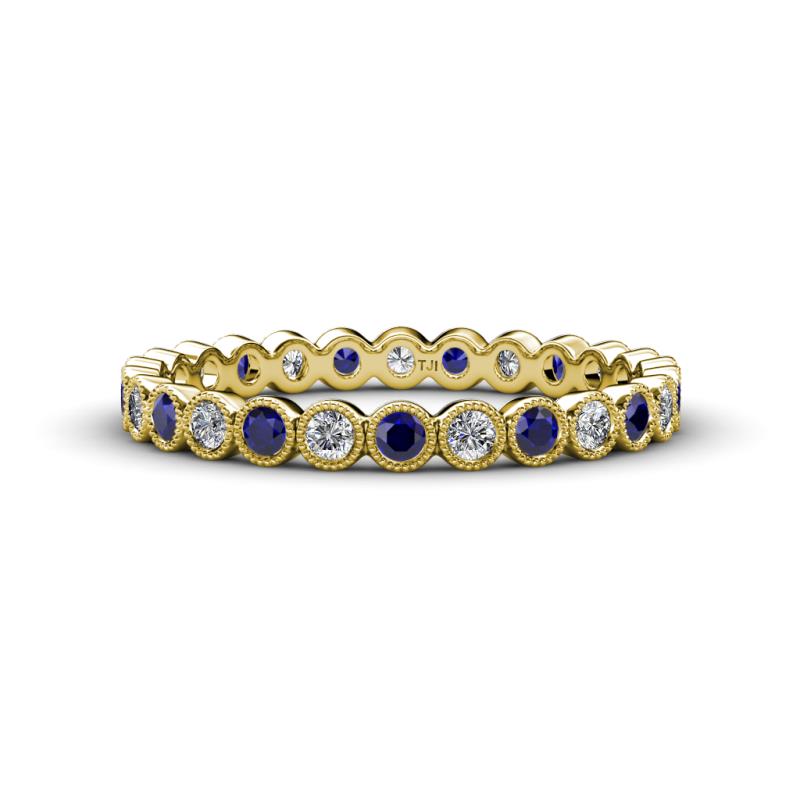 Arria 2.40 mm Blue Sapphire and Lab Grown Diamond Eternity Band 