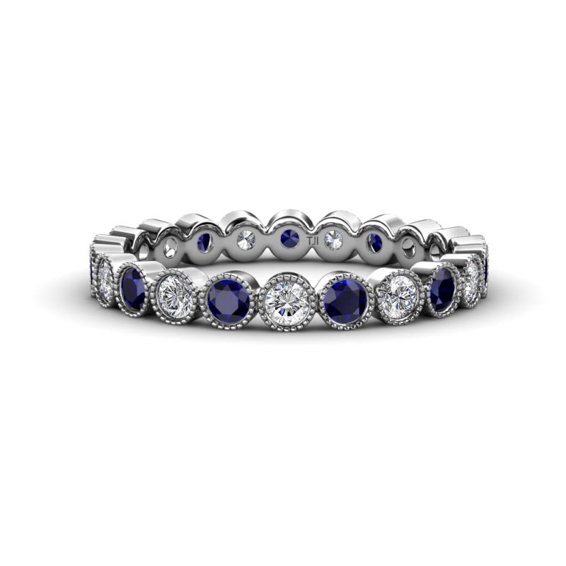 Arria 2.70 mm Blue Sapphire and Lab Grown Diamond Eternity Band 