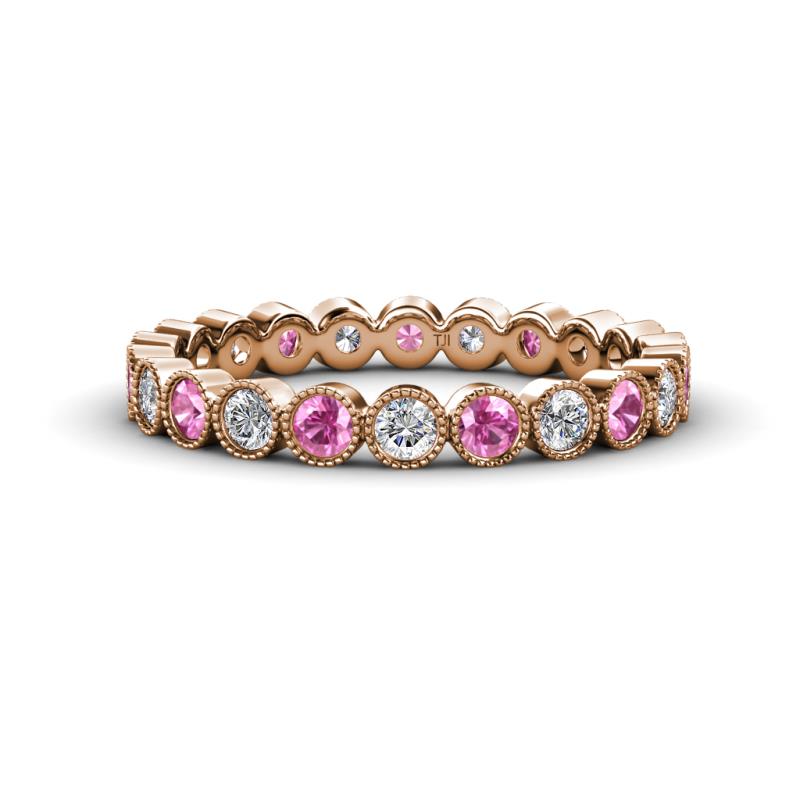 Arria 2.70 mm Pink Sapphire and Lab Grown Diamond Eternity Band 