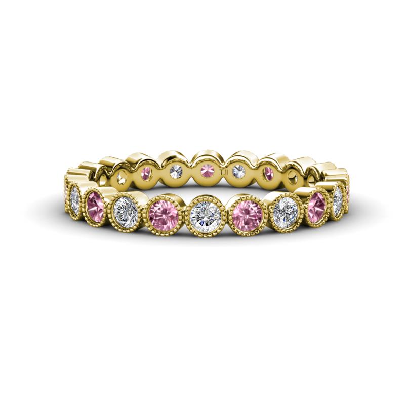 Arria 2.70 mm Pink Tourmaline and Lab Grown Diamond Eternity Band 