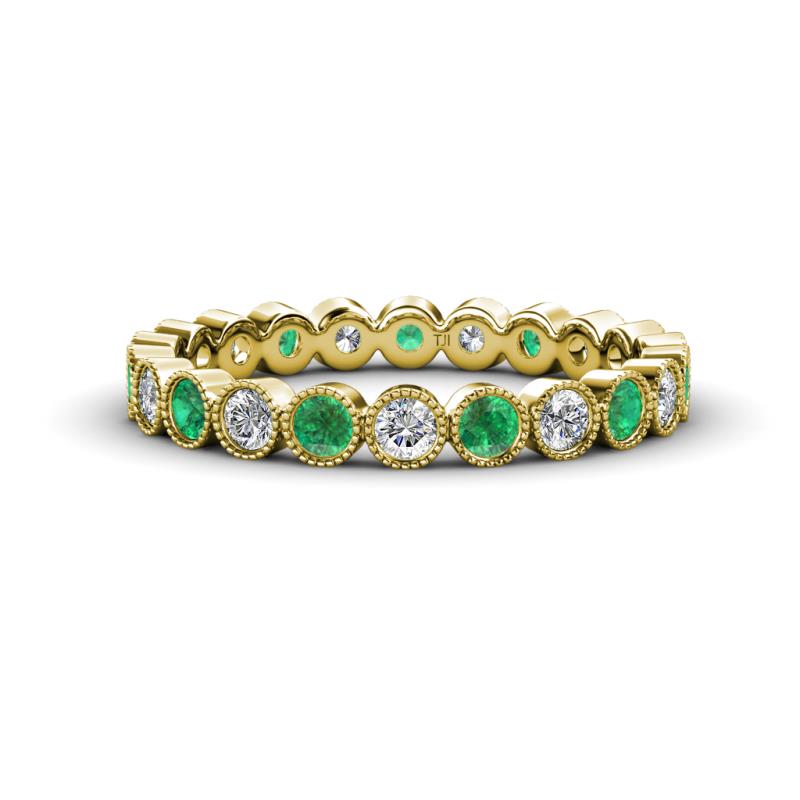 Arria 2.70 mm Emerald and Lab Grown Diamond Eternity Band 