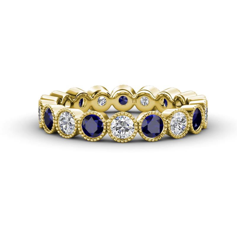 Arria 3.00 mm Blue Sapphire and Lab Grown Diamond Eternity Band 