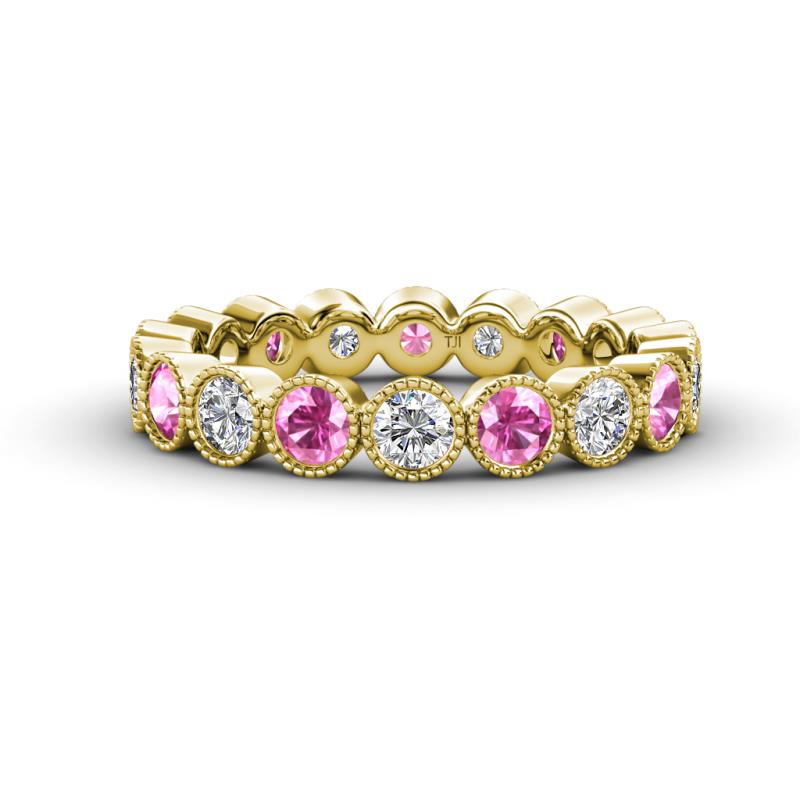 Arria 3.00 mm Pink Sapphire and Lab Grown Diamond Eternity Band 