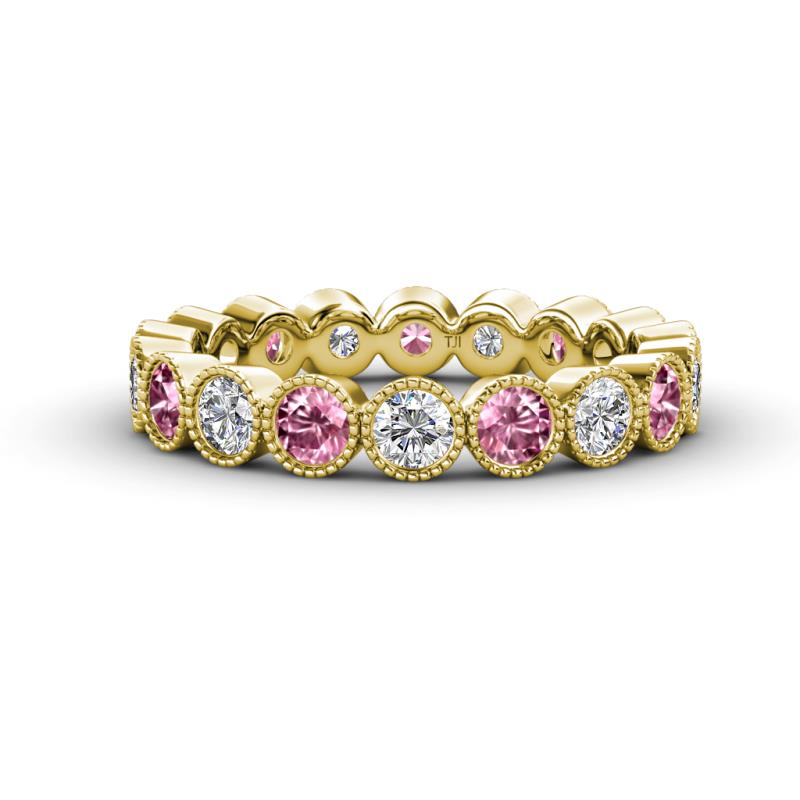 Arria 3.00 mm Pink Tourmaline and Lab Grown Diamond Eternity Band 
