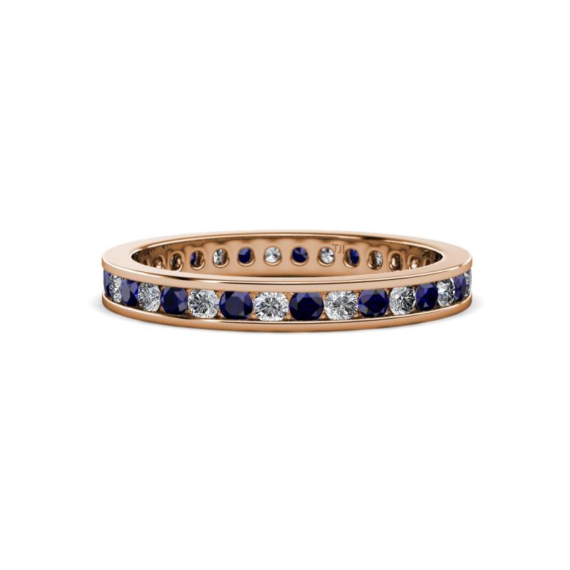 Celina 2.00 mm Round Blue Sapphire and Lab Grown Diamond Eternity Band 