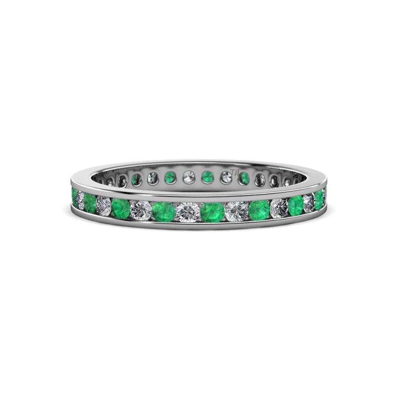 Celina 2.00 mm Round Emerald and Lab Grown Diamond Eternity Band 