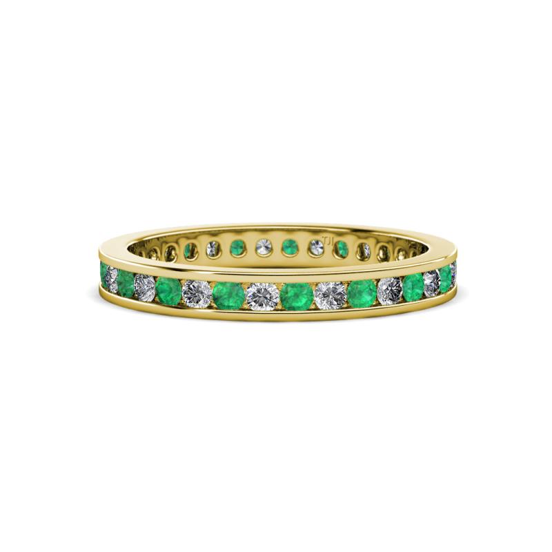 Celina 2.00 mm Round Emerald and Lab Grown Diamond Eternity Band 