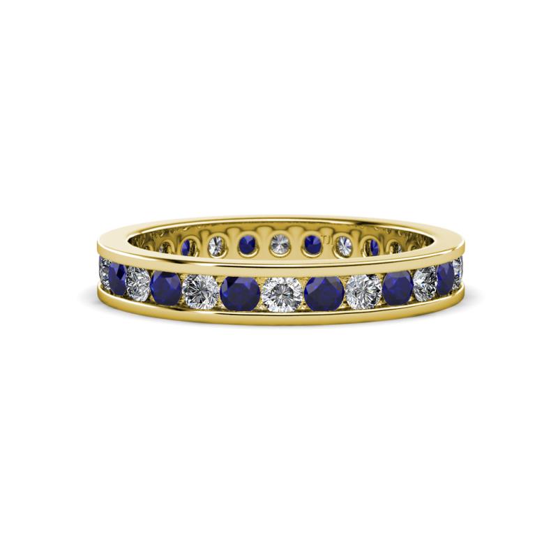 Celina 2.40 mm Round Blue Sapphire and Lab Grown Diamond Eternity Band 