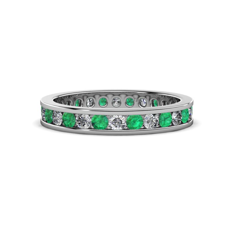 Celina 2.40 mm Round Emerald and Lab Grown Diamond Eternity Band 