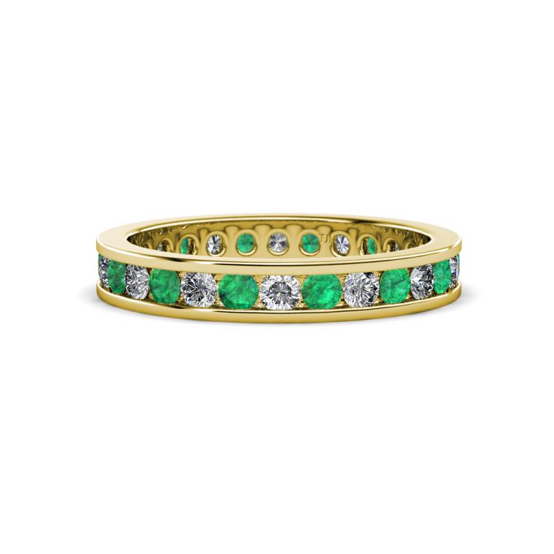 Celina 2.40 mm Round Emerald and Lab Grown Diamond Eternity Band 