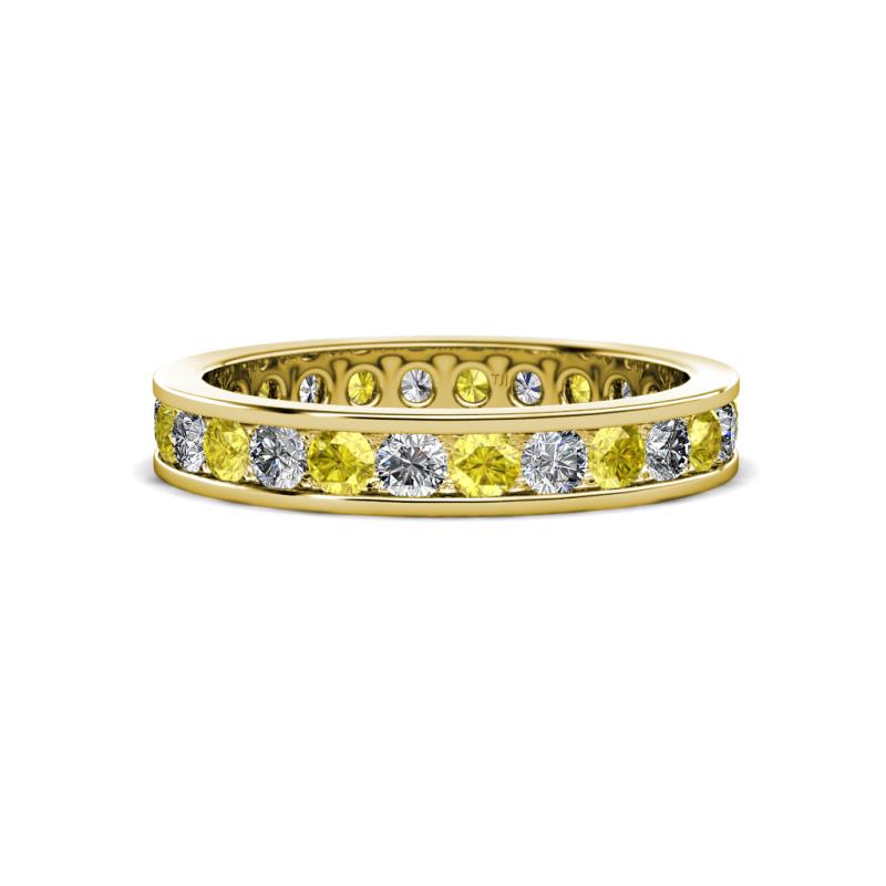 Celina 2.70 mm Round Yellow Sapphire and Lab Grown Diamond Eternity Band 