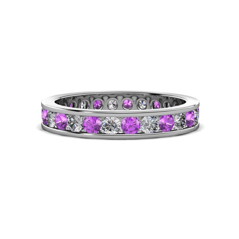 Celina 2.70 mm Round Amethyst and Lab Grown Diamond Eternity Band 