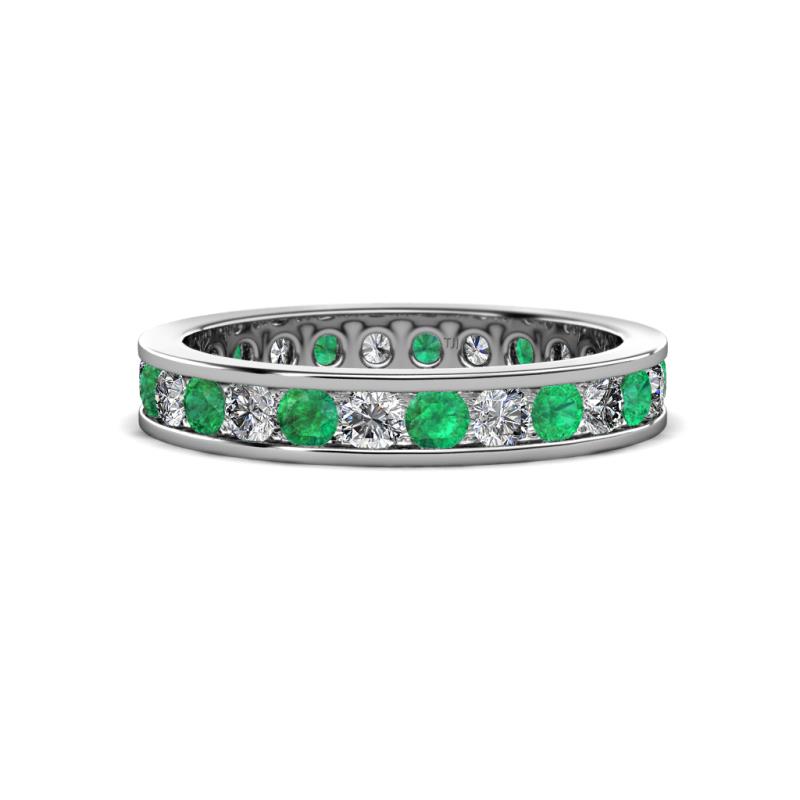 Celina 2.70 mm Round Emerald and Lab Grown Diamond Eternity Band 