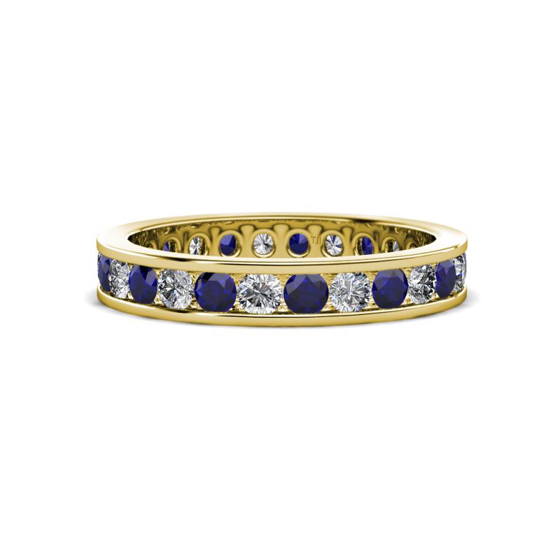 Celina 2.70 mm Round Blue Sapphire and Lab Grown Diamond Eternity Band 