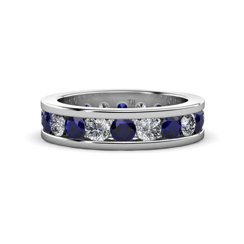 Celina 3.40 mm Round Blue Sapphire and Lab Grown Diamond Eternity Band 