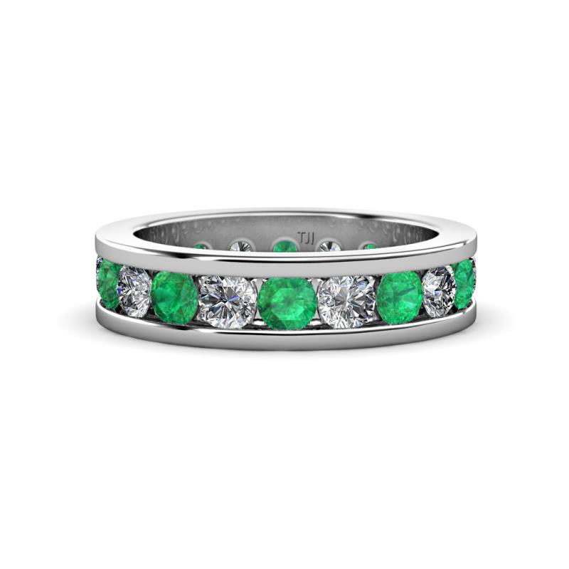 Celina 3.40 mm Round Emerald and Lab Grown Diamond Eternity Band 