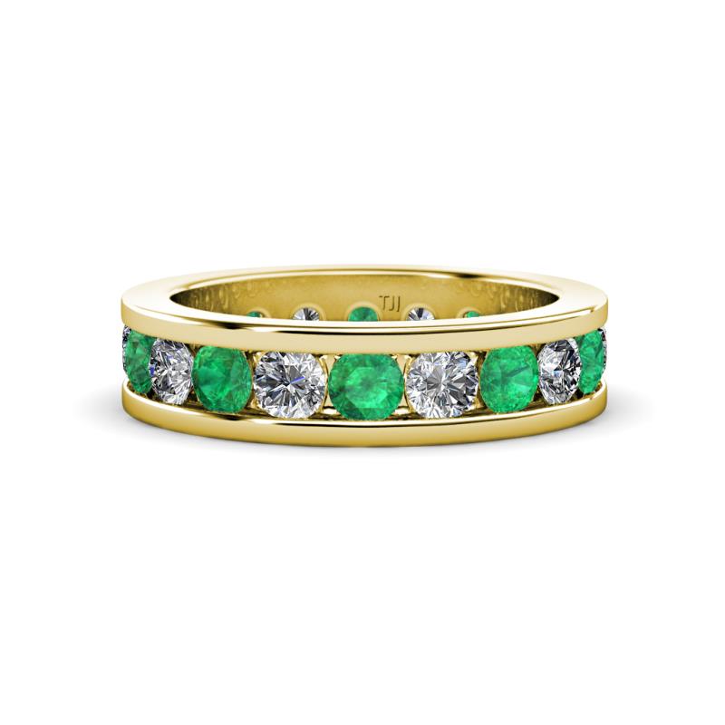 Celina 3.40 mm Round Emerald and Lab Grown Diamond Eternity Band 