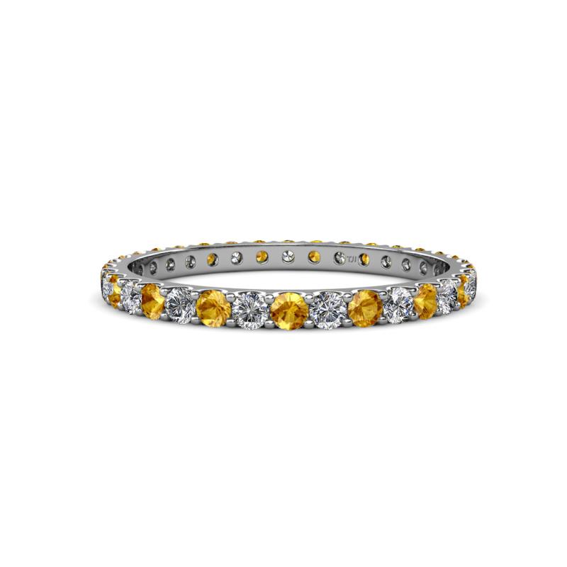 Audrey 2.00 mm Citrine and Lab Grown Diamond U Prong Eternity Band 