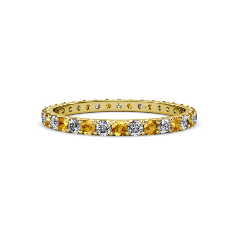 Audrey 2.00 mm Citrine and Lab Grown Diamond U Prong Eternity Band 