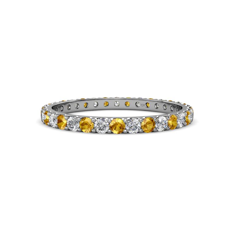 Audrey 2.40 mm Citrine and Lab Grown Diamond U Prong Eternity Band 