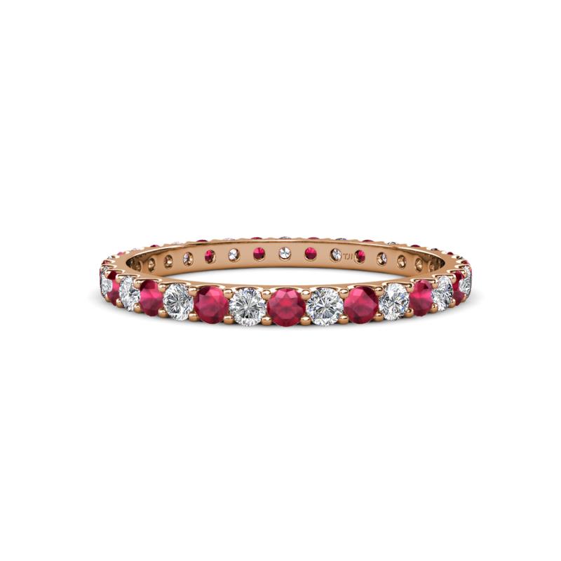 Audrey 2.40 mm Ruby and Lab Grown Diamond U Prong Eternity Band 