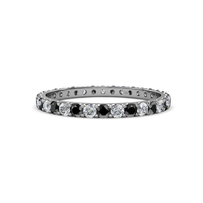 Audrey 2.40 mm Black and White Lab Grown Diamond U Prong Eternity Band 