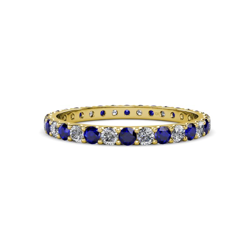 Audrey 2.70 mm Blue Sapphire and Lab Grown Diamond U Prong Eternity Band 