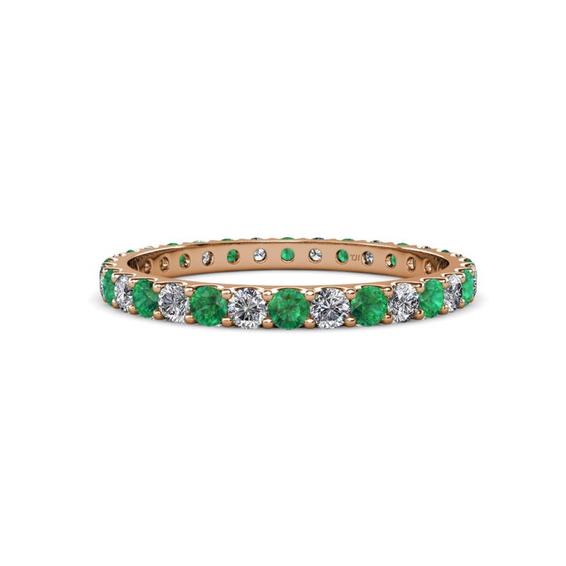 Audrey 2.70 mm Emerald and Lab Grown Diamond U Prong Eternity Band 