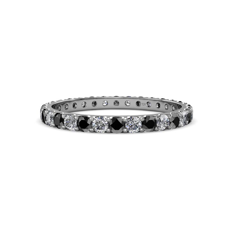 Audrey 2.70 mm Black and White Lab Grown Diamond U Prong Eternity Band 