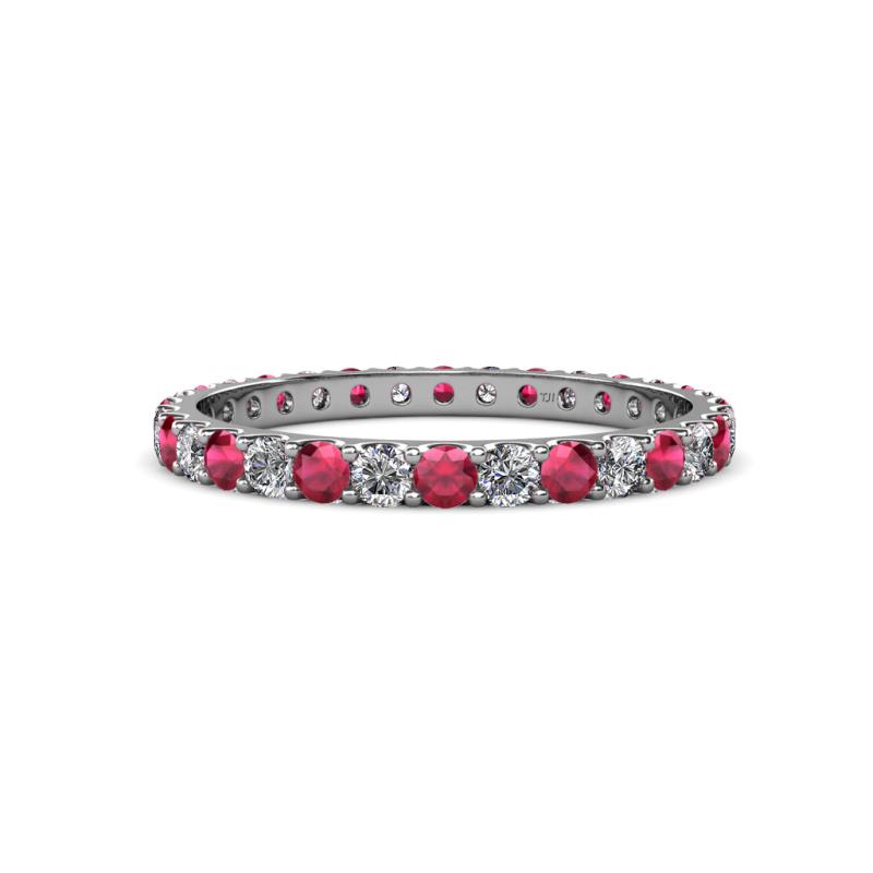 Audrey 2.70 mm Ruby and Lab Grown Diamond U Prong Eternity Band 