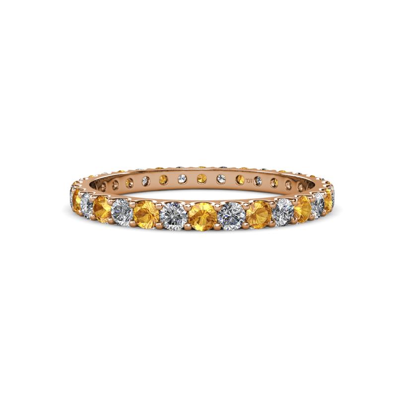 Audrey 2.70 mm Citrine and Lab Grown Diamond U Prong Eternity Band 