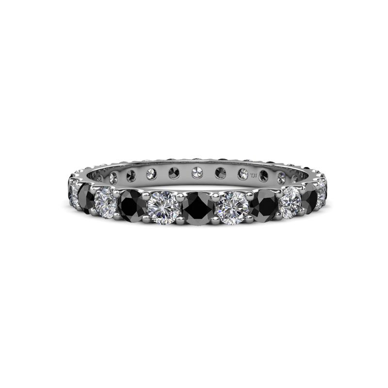 Audrey 3.00 mm Black and White Lab Grown Diamond U Prong Eternity Band 