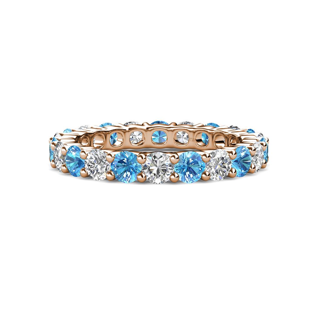 Joyce 4.00 mm Blue Topaz and Diamond Eternity Band 