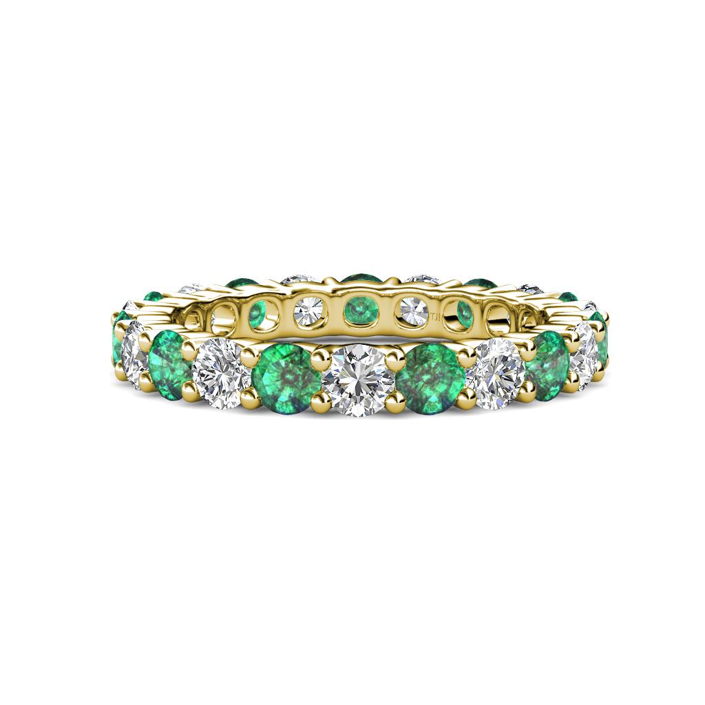 Joyce 4.00 mm Emerald and Diamond Eternity Band 