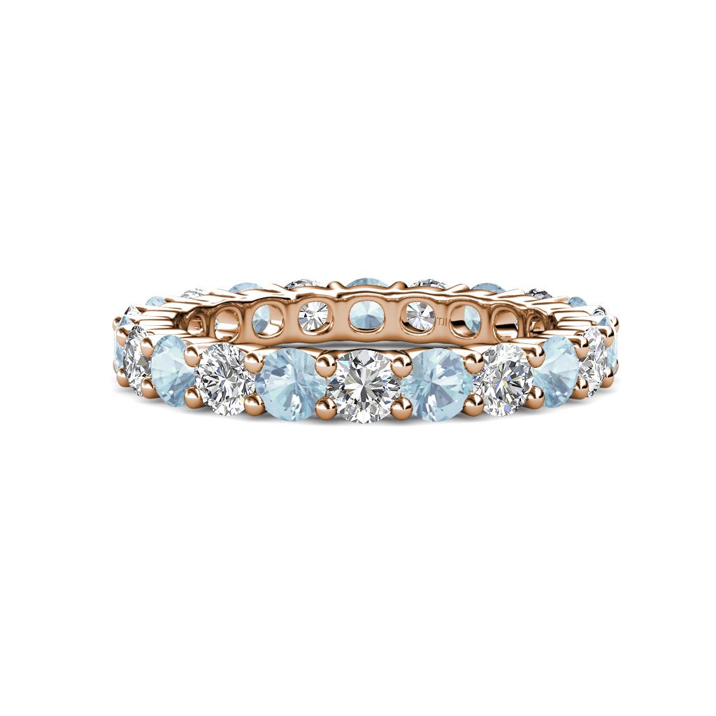 Joyce 4.00 mm Aquamarine and Diamond Eternity Band 