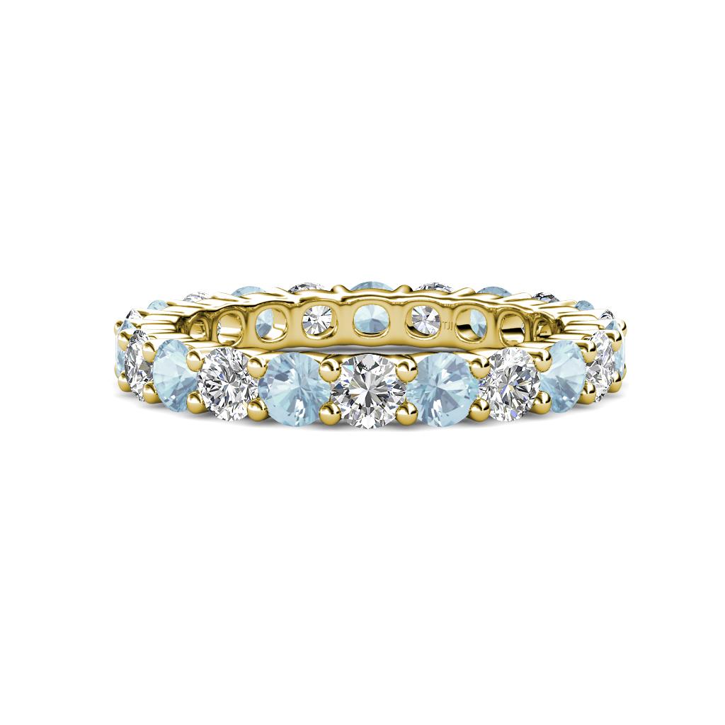 Joyce 4.00 mm Aquamarine and Lab Grown Diamond Eternity Band 