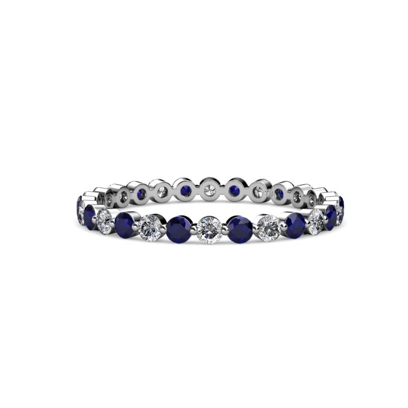 Valerie 2.00 mm Blue Sapphire and Lab Grown Diamond Eternity Band 