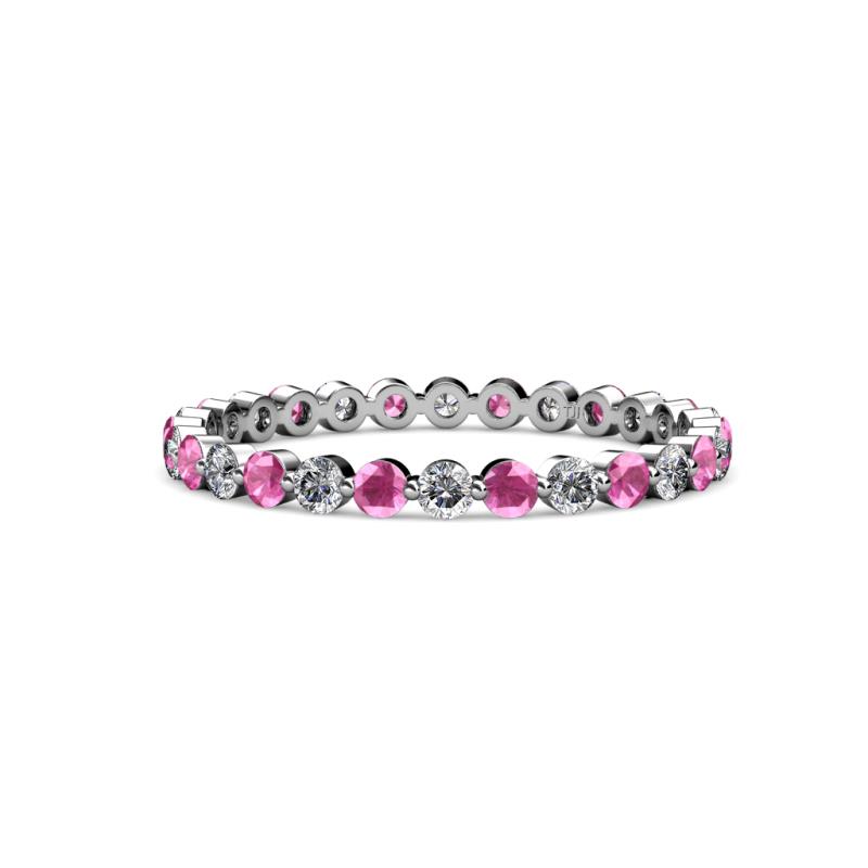 Valerie 2.00 mm Pink Sapphire and Lab Grown Diamond Eternity Band 