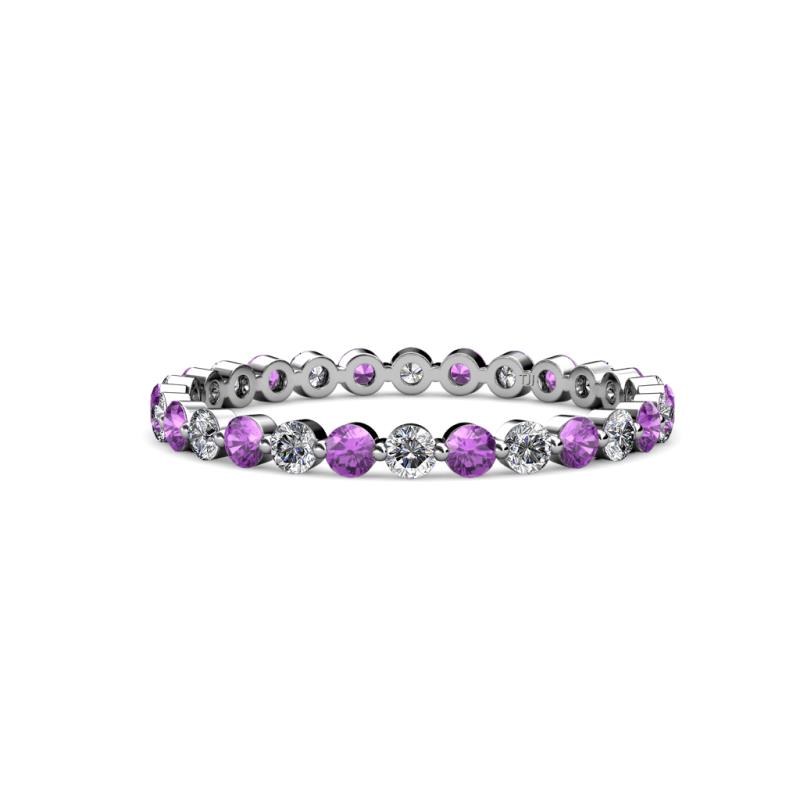 Valerie 2.00 mm Amethyst and Lab Grown Diamond Eternity Band 