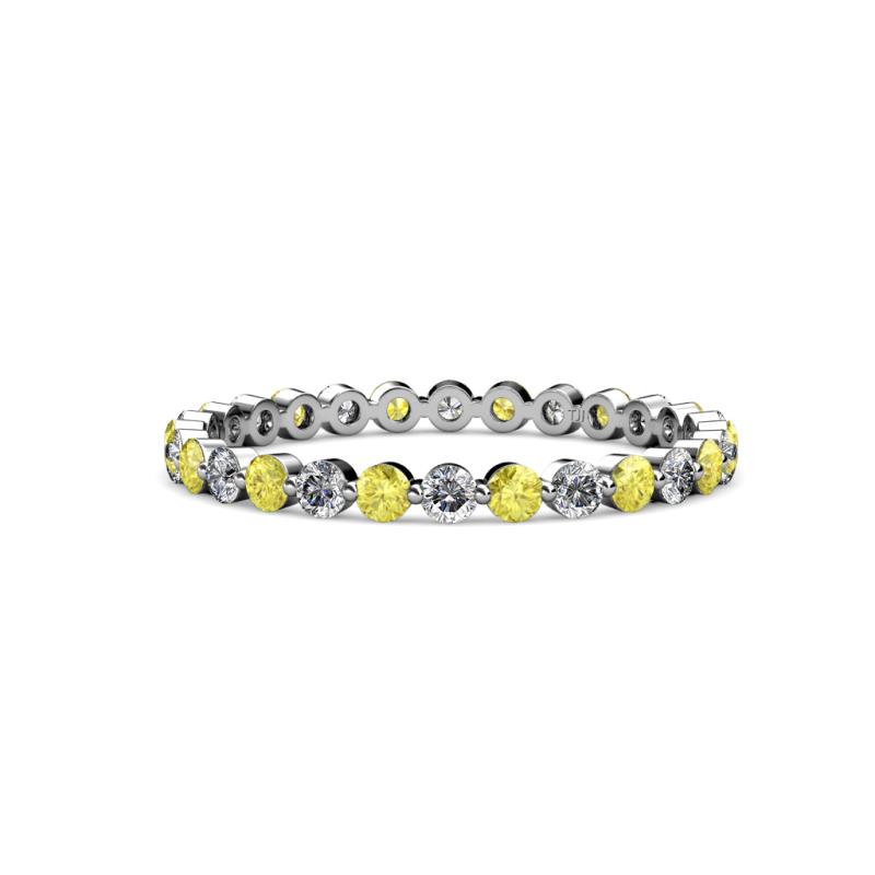 Valerie 2.00 mm Yellow Sapphire and Lab Grown Diamond Eternity Band 